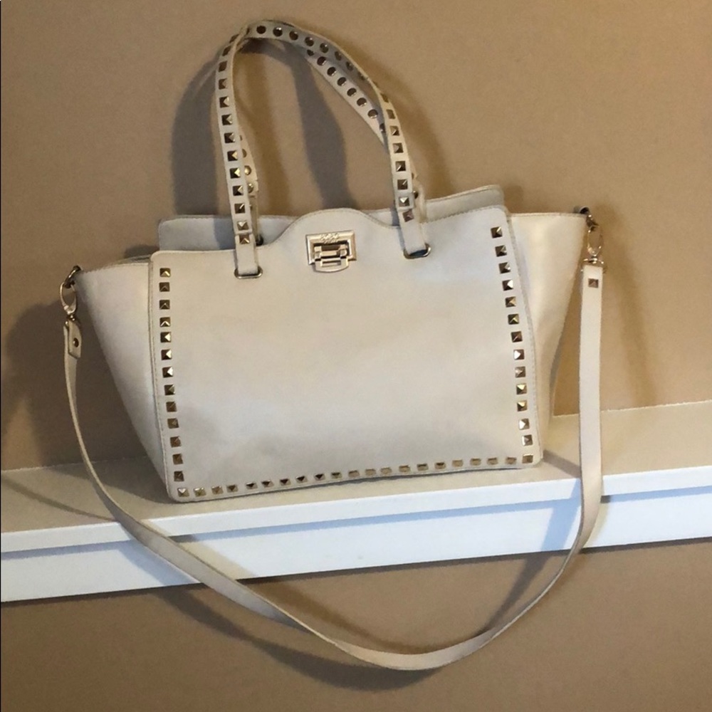 White studded BCBG bag